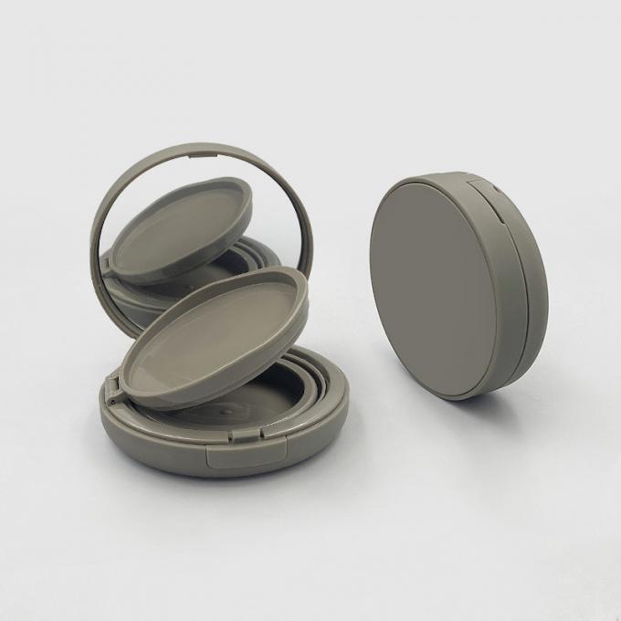 Round Transparent Empty Cushion Foundation Case Refillable Snap Closure Travel Friendly for Cosmetics and Skin 0