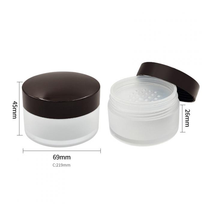 Transparent Round Loose Powder Case 15g Compact Powder Container with Twist Open Lid 1