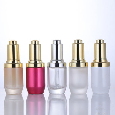 Round Transparent Glass Foundation Bottle Simple Design Silk Screen Printing Cosmetic Packaging