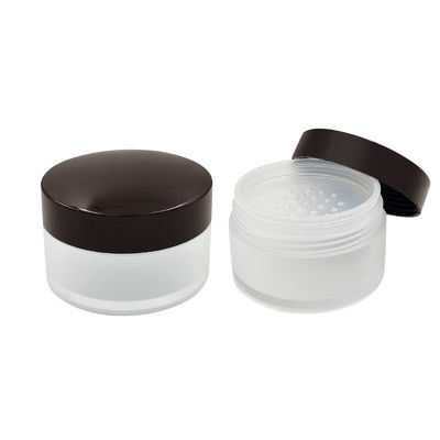 Transparent Round Loose Powder Case 15g Compact Powder Container with Twist Open Lid
